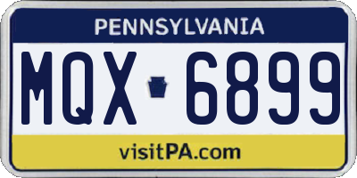 PA license plate MQX6899