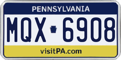 PA license plate MQX6908