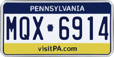PA license plate MQX6914