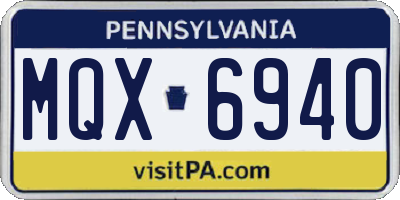 PA license plate MQX6940