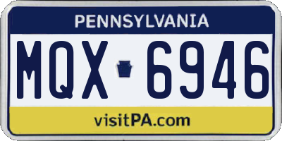 PA license plate MQX6946
