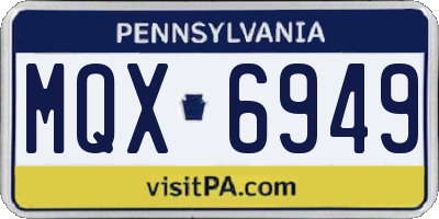 PA license plate MQX6949
