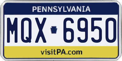 PA license plate MQX6950
