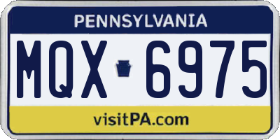 PA license plate MQX6975