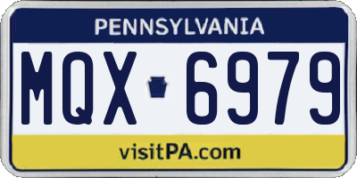 PA license plate MQX6979
