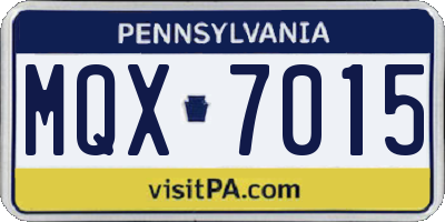 PA license plate MQX7015