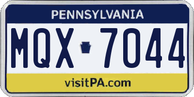 PA license plate MQX7044