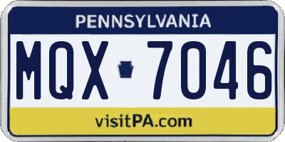 PA license plate MQX7046