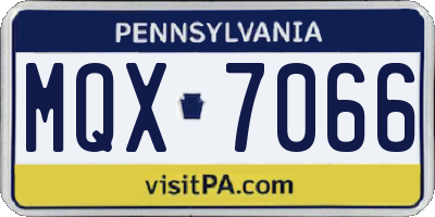 PA license plate MQX7066