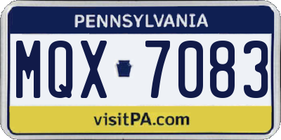 PA license plate MQX7083