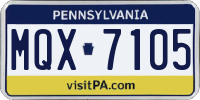 PA license plate MQX7105