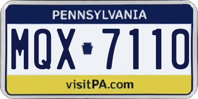 PA license plate MQX7110