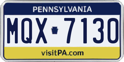 PA license plate MQX7130