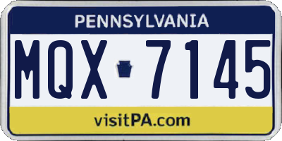 PA license plate MQX7145