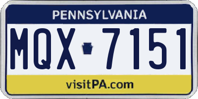 PA license plate MQX7151