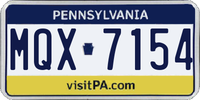PA license plate MQX7154