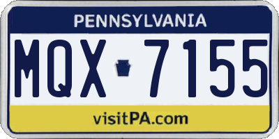 PA license plate MQX7155