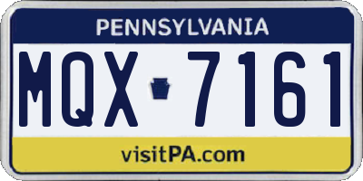 PA license plate MQX7161