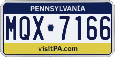 PA license plate MQX7166