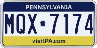 PA license plate MQX7174