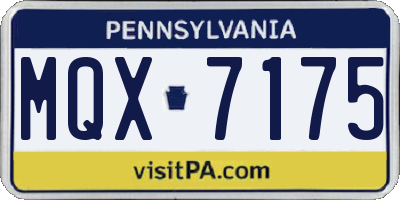 PA license plate MQX7175