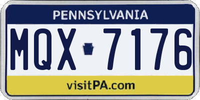PA license plate MQX7176