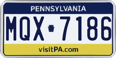 PA license plate MQX7186