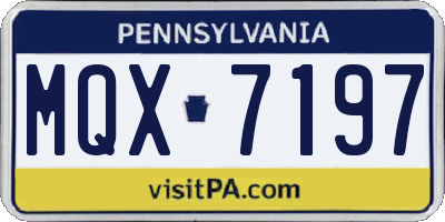 PA license plate MQX7197
