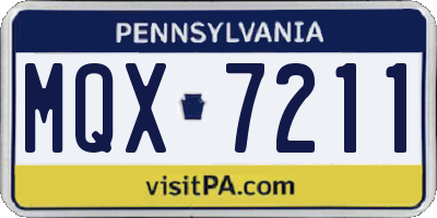 PA license plate MQX7211