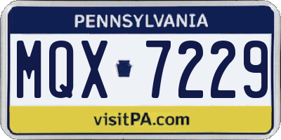 PA license plate MQX7229