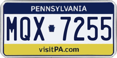 PA license plate MQX7255