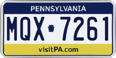PA license plate MQX7261