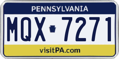 PA license plate MQX7271