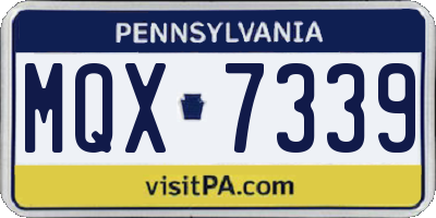 PA license plate MQX7339