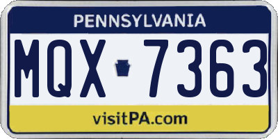 PA license plate MQX7363