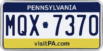 PA license plate MQX7370
