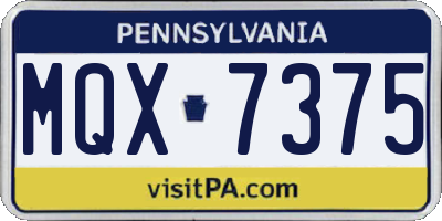 PA license plate MQX7375