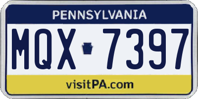 PA license plate MQX7397