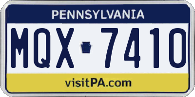 PA license plate MQX7410