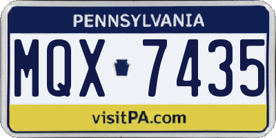 PA license plate MQX7435