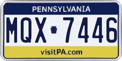 PA license plate MQX7446