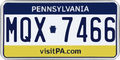 PA license plate MQX7466