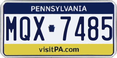 PA license plate MQX7485