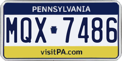 PA license plate MQX7486