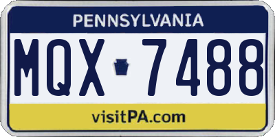 PA license plate MQX7488