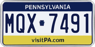 PA license plate MQX7491