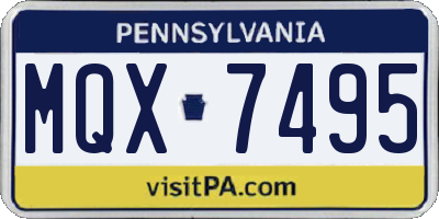 PA license plate MQX7495