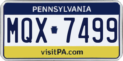 PA license plate MQX7499