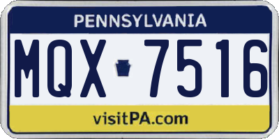 PA license plate MQX7516