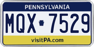 PA license plate MQX7529